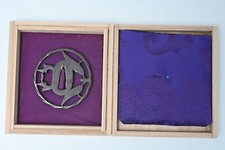 Choshu Tsuba Japanese antique iron Kawaji bamboo leaf and Myoga design Edo era picture