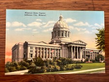 Missouri State Capitol Jefferson City, MO VTG Lithograph Post Card Unposted 286a picture