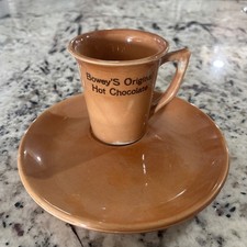 Bowey's Original Hot Chocolate Mug and Plate Vintage 1940s Advertising picture