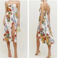 Reformation Juliette Dress Formosa Floral Midi NWT Size 4 Front Slit picture