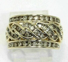 1.50 Ct Round Cut Lab-Created Diamond 14K Yellow Gold Over Engagement Band Ring picture