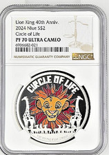 2024 Niue $2 DISNEY Lion King Circle of Life 30th Anniv  NGC PF70 - Pop 7  🐅 🦒 picture