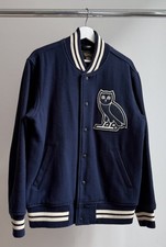 OVO October's Very Own Varsity Jacket Navy Wool Leather Size Large L Drake picture
