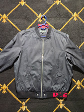 Diesel Men’s Bomber Jacket 2XL Black Red Logo Full Zip Pockets picture