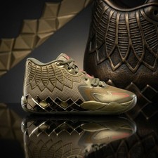 Puma MB.01 Golden Child LaMelo Ball Metallic Gold Mens Size 11 379223-01 NWOB picture