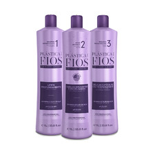 Plastica Dos Fios Keratin Hair Treatment, 33 oz, 3 Piece Set, US Original picture