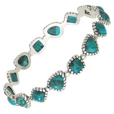 SILPADA B3218  Turquoise Pools Bangle Bracelet  Sterling Silver   picture