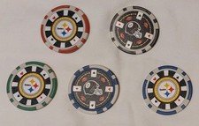 Pittsburgh Steelers golf ball marker poker chip 5 pc set picture