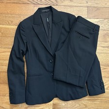 Theory Nichelle Broadway Black Wool Stretch Suit Set Jacket And Pants 0 picture