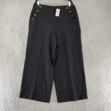 Torrid Wide Leg Pants Womens 1X Short Studio Sailor Anchor Buttons High Rise picture