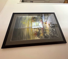 Signed Portrait Paris Eiffel Tower Cityscape Print, Matted & Framed picture
