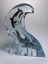 Robert Wyland Signed Limited Edition Lucite Dolphin Sculpture picture