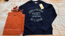 Zadig & Voltaire Women Navy Embroidered Sweatshirt Size M NWT w/ Store Bag picture