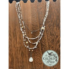 Silpada N1673 Sterling Silver Pearl Jasper Coral MOP Multi Strand Necklace picture