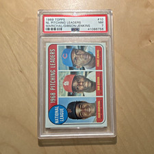 Topps 1969 NL Pitching Leaders #10 Marichal Gibson Jenkins PSA 7 Card picture