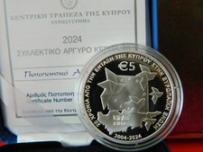 Cyprus, 2024, SIlver 5 Euro Coin, Proof, EU Anniversary picture