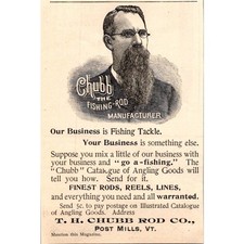 T H Chubb Rod Co. The Fishing Rod Manufacturer Post Mills 1894 Clipping SAI7-M11 picture