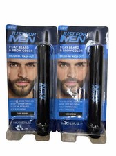LOR OF 2 JUST FOR MEN 1-Day BEARD & BROW Temporary COLOR for Beard DARK BROWN picture