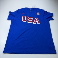 NEW Nike USA Hockey Shirt Mens Extra Large XL Blue Dri Fit Logo Crew Neck NHL picture