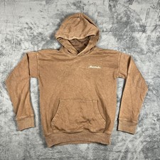 Abercrombie & Fitch Kids Brown Popover Hoodie Embroidered Logo Relaxed Fit 9/10 picture