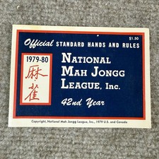 Official 1979-80 National Mah Jongg League Rules Trifold Game Card 42nd Year picture