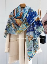 Sallys 70% Cashmere 30% Silk Wrap Scarf Jungle Print Double Face Shawl 53