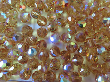 24 swarovski vintage (retired) crystal beads,8mm light topaz AB #39(5300) picture