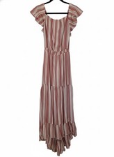 NWOT Maeve by Anthropologie Large Striped Maxi Dress with Ruffle Sleeves picture