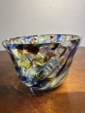 Vintage Murano Italian Art Glass Bowl End of Day Confetti Tutti Frutti 6” picture