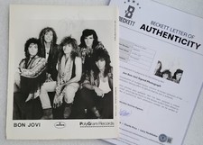 JON BON JOVI BAS BECKETT LOA PHOTO SIGNED AUTOGRAPHED FULL LETTER COA 8X10 RARE picture