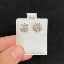 10k Real Gold Flower Style Stud Earrings For Men & Women picture