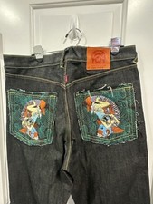 RMC Red Monkey Company Lot 1001 Embroidered Koi Fish Japanese Selvedge Denim picture