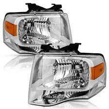 For 2007-2014 Ford Expedition Headlights Chrome Housing Amber Corner Assembly picture