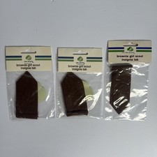 VTG Girl Scouts Brownie Insignia Tab Set 3 NOS USA Made For Sash Vest Uniform picture