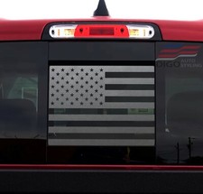 Fits 2009 - 2026 Dodge RAM Back Middle Window American Flag Decal Sticker Black picture