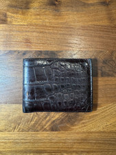 Martin Dingman Brown Genuine Alligator Leather Lined Wallet Gumps picture