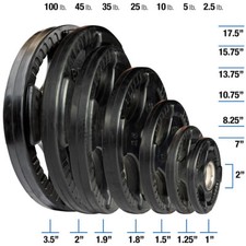 Body-Solid Rubber Grip Olympic Plates 2.5, 5, 10, 25, 35, 45, 100 lb. picture