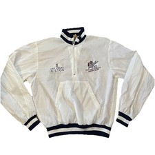 Vintage 1987 Logo 7 Super Bowl XXI Staff Windbreaker Jacket Las Vegas Hilton L picture