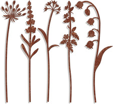 5Pcs Metal Flowers Decorative Garden Stakes Garden Art Plant Stakes | Rustic picture