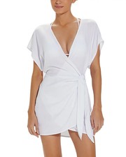 ViX Paula Hermanny Emily Wrap Dress Swim Cover Up Off White Women's M picture