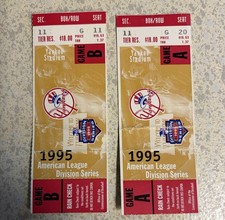 1995 ALDS Yankees Ticket Stubs Game 1 & 2 Griffey Jr 2 HR Mariano Rivera Debut picture