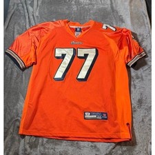Reebok Miami Dolphins NFL Jersey Orange Stitched Number 77 Mens Size 52 R700A picture