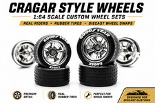 CRAGARS (B) 1:64 Custom Wheel Sets Rubber Tires for Diecast Wheel Swaps picture