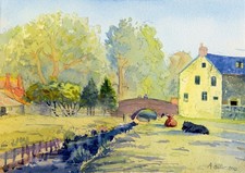Adolf Hitler: House with Bridge on River 22x30 Archival Quality Fine Art Print picture