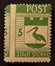 Travelstamps: 1945-46 Germany Local Post Stamps Mi 11a Miscut Error Mint MNH OG picture