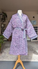 Anokhi Block Print Cotton Wrap Robe House Coat Kimono One Size 12 14 16 18 BNWT picture