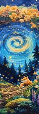 Whimsical Bookmark - Starry Fox  2 Themed Gift For Book Readers, Laminated picture