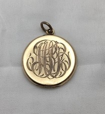 Antique W&H CO Gold Filled Locket Pendant picture