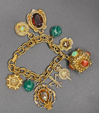 Vintage 1960s Etruscan Revival Fob Charm Bracelet- Collector's piece picture