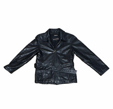Vtg Wilson's Women’s Black Leather Jacket Thinsulate Lined Quilted Zip Front M picture